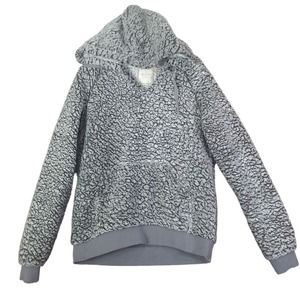 Altar'd State Sherpa Hoodie Pullover Sweatshirt Cozy Warm Comfy Gray Womens M‎